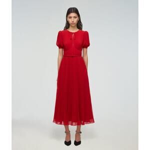 knee length dresses for ladies Veda Tiered Layer Midi Dress Floral Blush Selfie Leslie
